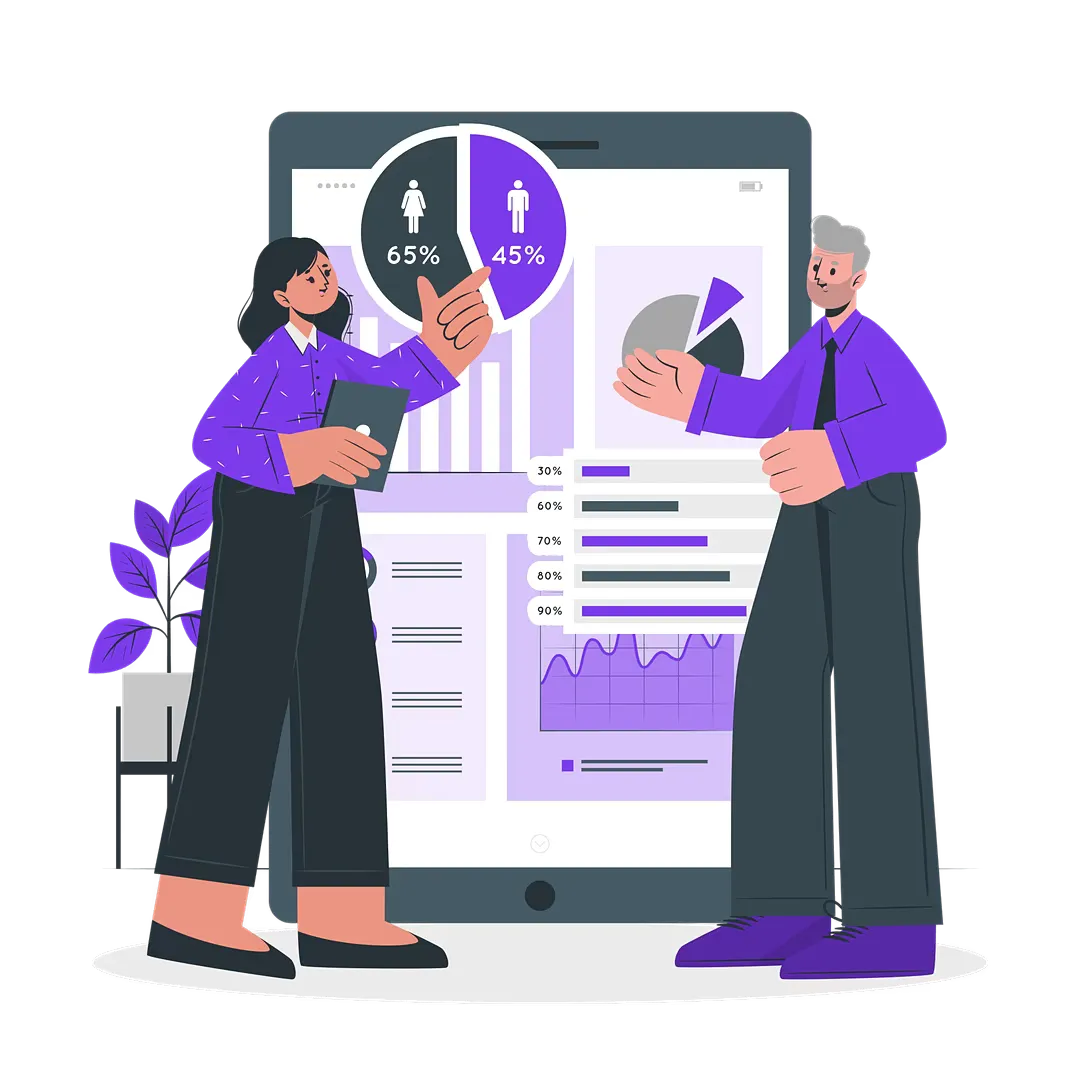 Interface mostrando análise estratégica de dados e planejamento digital personalizado com métricas 
  e resultados